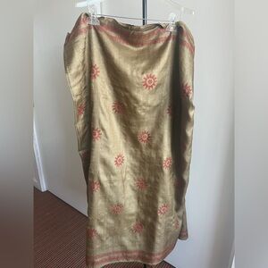 New FabIndia Style Handloom Murshidabad Pure Silk Saree designer Red Embroidery